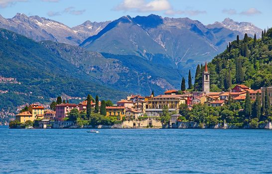 Panoramic view of Tremezzo town (Como lake, Italy)