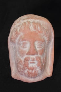 Sculptural portrait of an antique head from ceramics