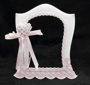 The carved  White-pink  frame for pictures or photos