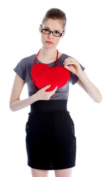 Attractive caucasian business woman in her 30 isolated on a white background