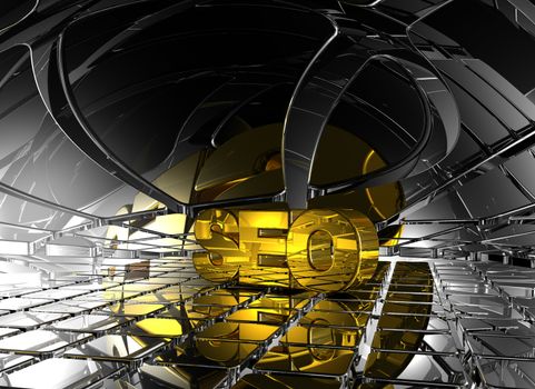 seo tag in abstract futuristic space - 3d illustration