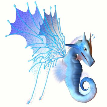 A creature of myth and fantasy the dragon is a friendly animal with horns and wings.