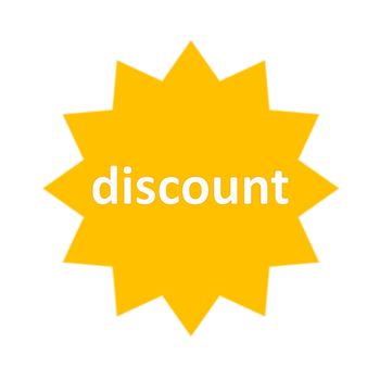 Discount gold star isolated in white background