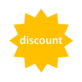 Discount gold star isolated in white background