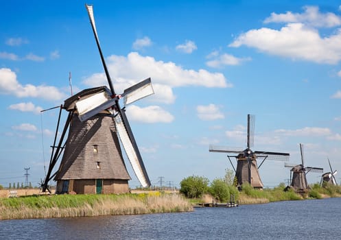 Ancient windmils near Kinderdijk, Netherlands