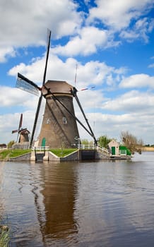 Ancient windmils near Kinderdijk, Netherlands