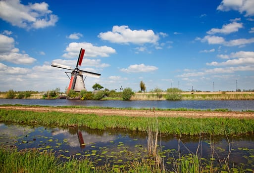 Ancient windmils near Kinderdijk, Netherlands