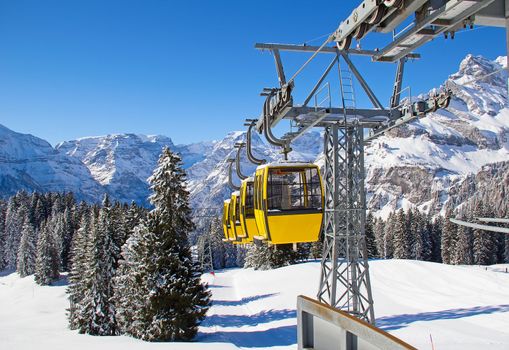 Winter in the swiss alps (Braunwald, Glarus, Switzerland)