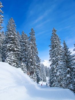 Slope on the skiing resort Elm. Switzerland