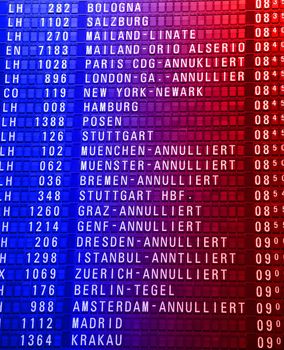 Timeboard in the modern airport