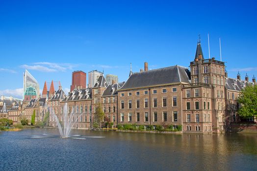 Famous parliament and court building complex Binnenhof in Hague