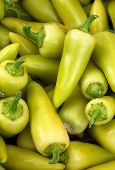 Pile of Banana Peppers at the farmers market