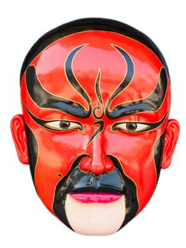 Chinese opera mask on the white background