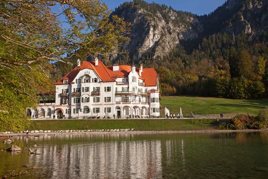 19th century building near Neuschwanstein castle in Bavarian alps, Germany