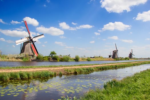 Ancient windmils near Kinderdijk, Netherlands