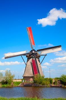 Ancient windmils near Kinderdijk, Netherlands