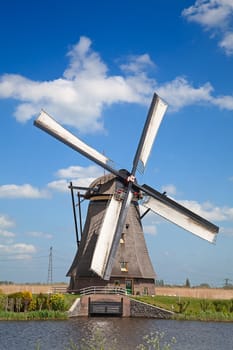 Ancient windmils near Kinderdijk, Netherlands