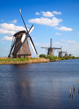 Ancient windmils near Kinderdijk, Netherlands