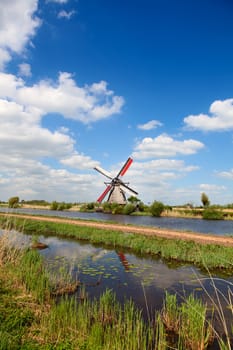 Ancient windmils near Kinderdijk, Netherlands