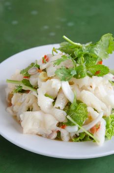 close up  mixed vegetable and chicken feet , spicy asian cuisine