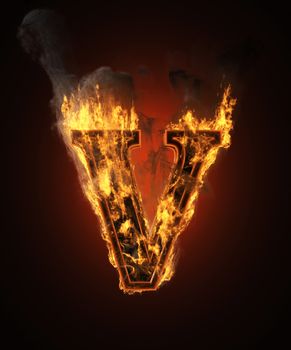burning figure with smoke