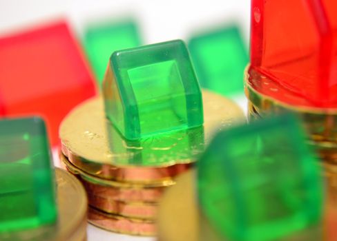 Houses and Coins Closeup