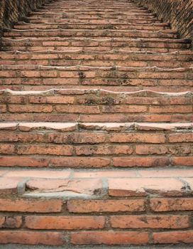 brick steps leading upward in ancient temple