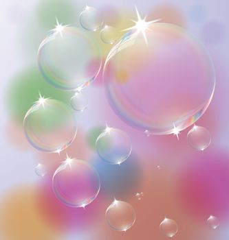 Colorful background with Soap Bubbles