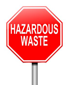 Illustration depicting a sign with a hazardous waste concept.