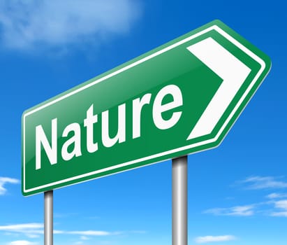 Illustration depicting a sign with a nature concept.