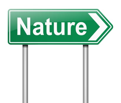 Illustration depicting a sign with a nature concept.