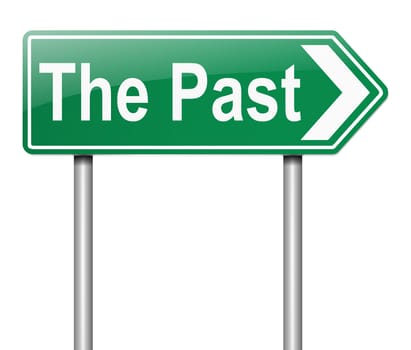 Illustration depicting a sign directing to The Past.