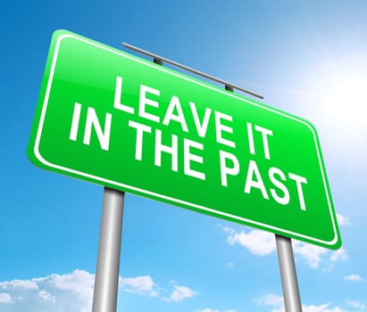 Illustration depicting a sign with a leave it in the past concept.