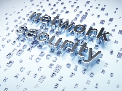 Safety concept: Silver Network Security on digital background, 3d render