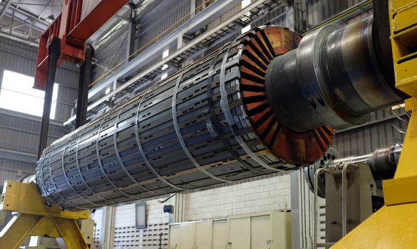 Industrial Rotor engine at a workshop