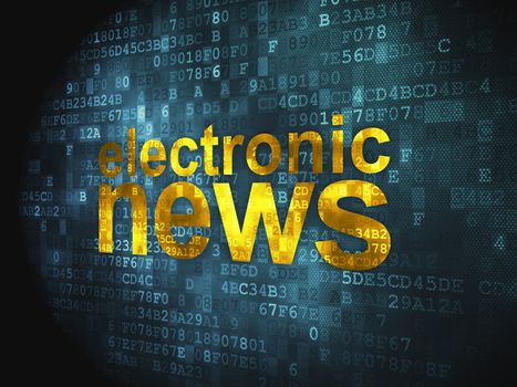 News concept: pixelated words Electronic News on digital background, 3d render
