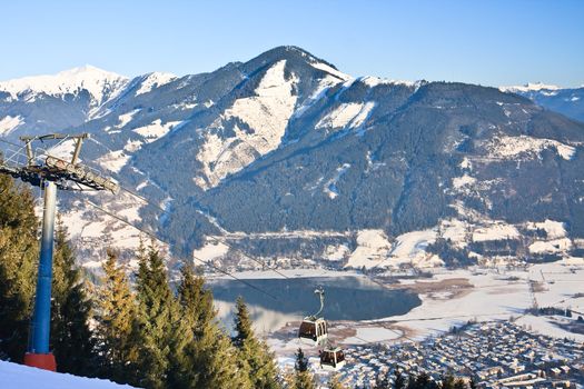 Ski resort Zell am See,  Austria. Alps at winter
