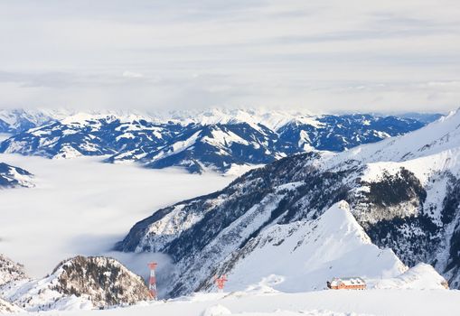 Ski resort of Kaprun, Kitzsteinhorn glacier. Austria