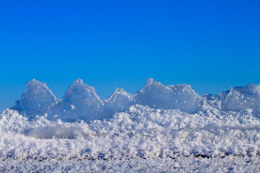 sea ice close up in the winter