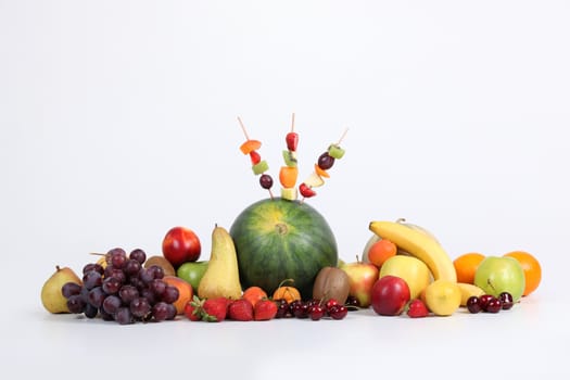 fruits isolated against white background