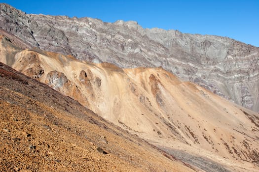 Dramatic geologic formations and eroding hillside