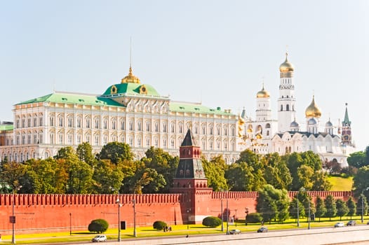 View of the Grand Kremlin Palace and the Ivan the Great Bell. Moscow.