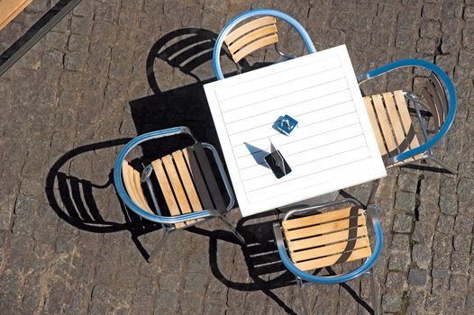 A table in a summer cafe