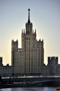 Moscow. Stalin skyscraper on Kotelnicheskaya embankment