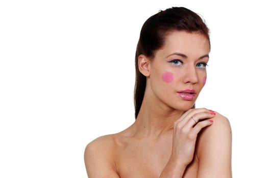 Closeup glamor portrait of a beautiful woman