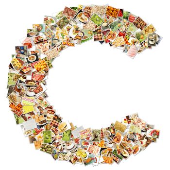 Food Art C Lowercase Shape Collage Abstract