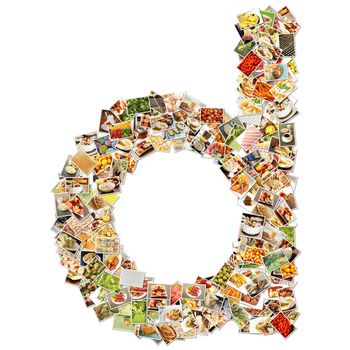 Food Art D Lowercase Shape Collage Abstract