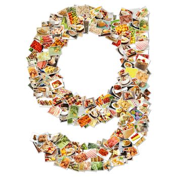 Food Art G Lowercase Shape Collage Abstract