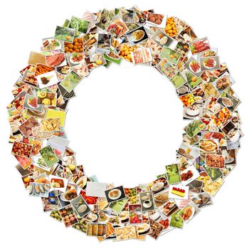Food Art O Lowercase Shape Collage Abstract