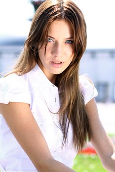 Beautiful young woman. Outdoor portrait
